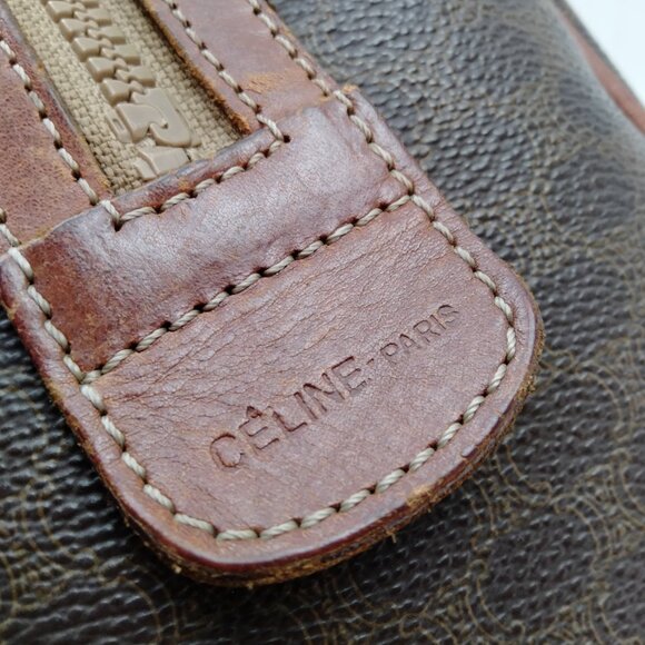 Authentic Celine Macadam Brown PVC / Leather Boston Hand Bag - Picture 14 of 15